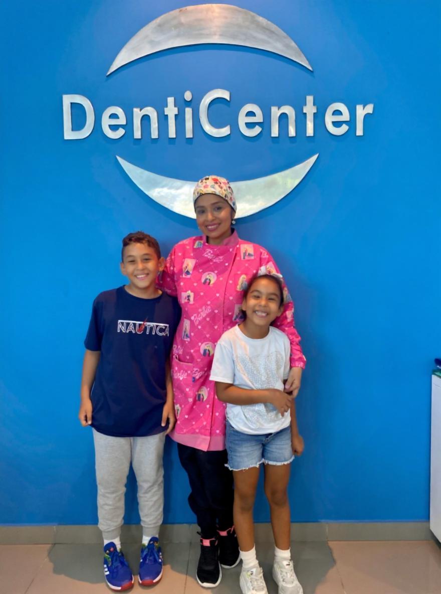 Our caring dental team with young patients at DentiCenter